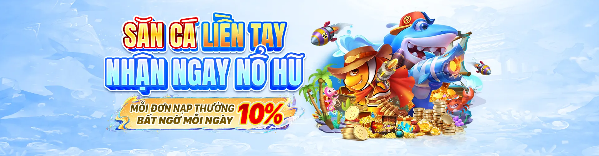 Hình ảnh chính game bắn cá 88clb com với sinh vật biển rực rỡ và kho báu